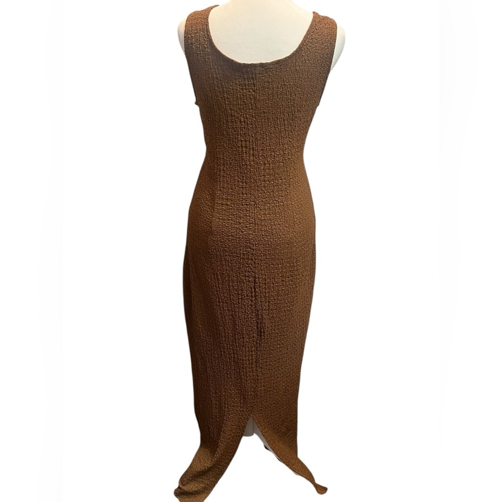 Brown Square Neck Maxi Tank Top Fitted Dress - Medium - Picture 4 of 7